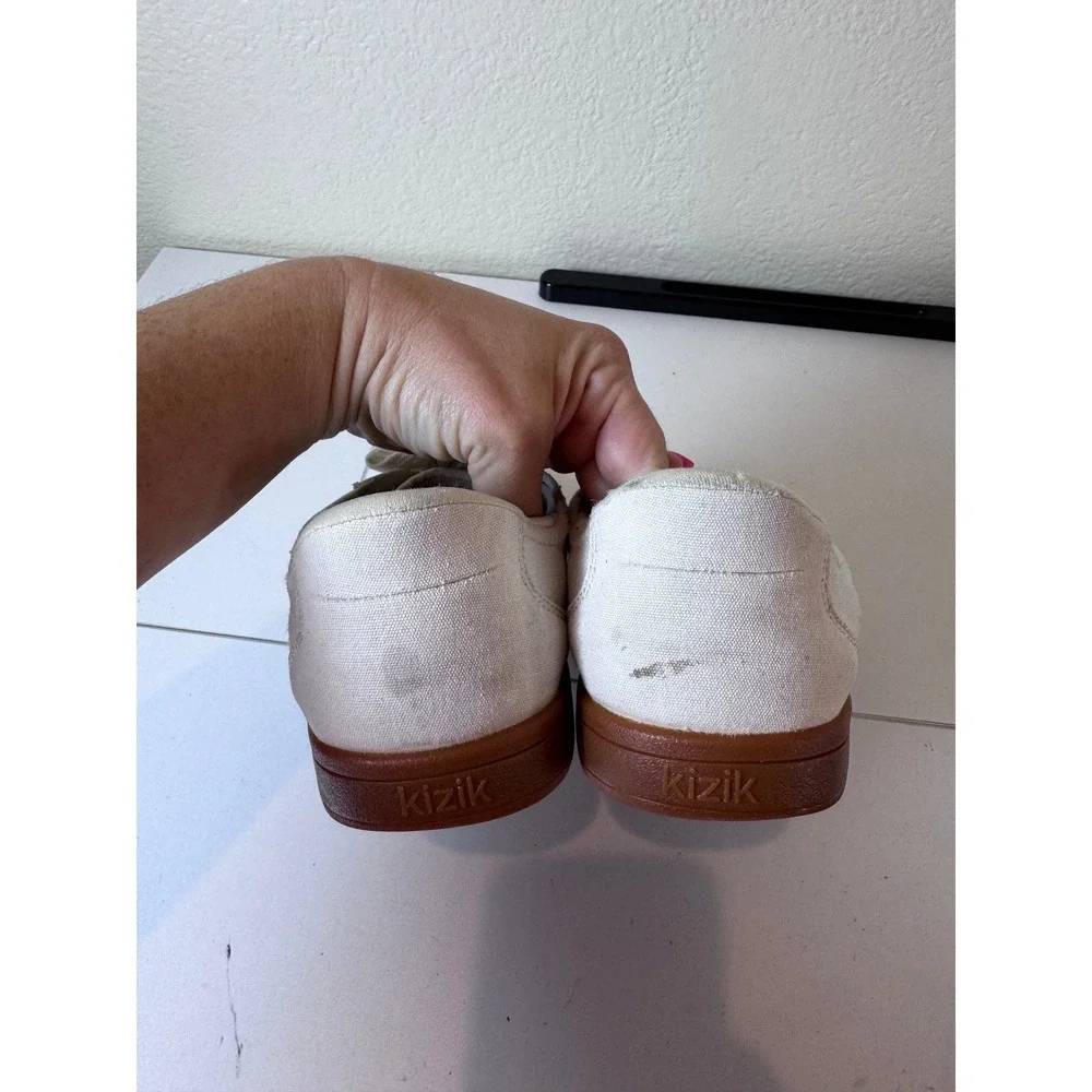 Kizik Madrid Canvas Sneakers Womens 7.5 White‎ Minimalist Sustainable Comfy